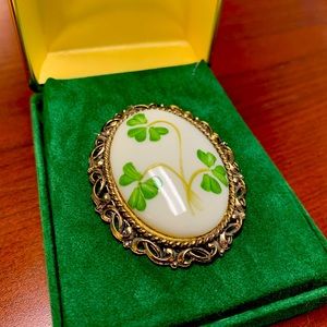 Shamrock broach made from Donegal Parian China